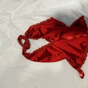 Urban Outfitters Red Lace Trim Bra